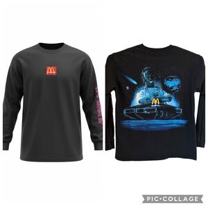 Travis Scott McDonalds Cactus Jack‎ Action Figure Space L/S Shirt Medium Black